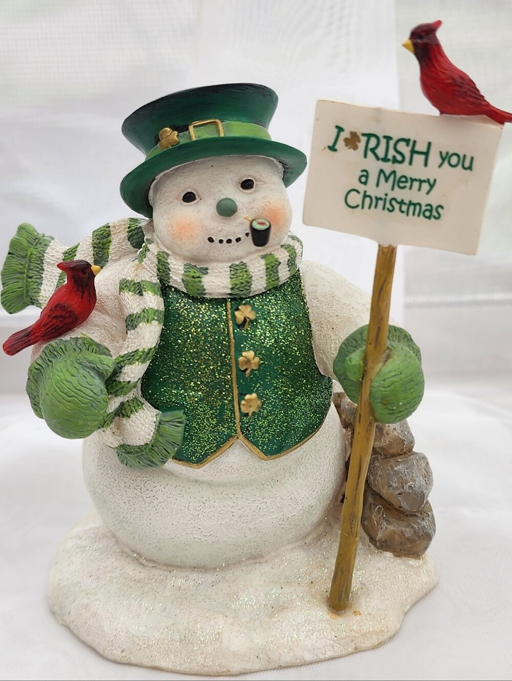 Vintage Snowman Decor Irish “I-Rish You a Merry Christmas” Hamilton Numbered